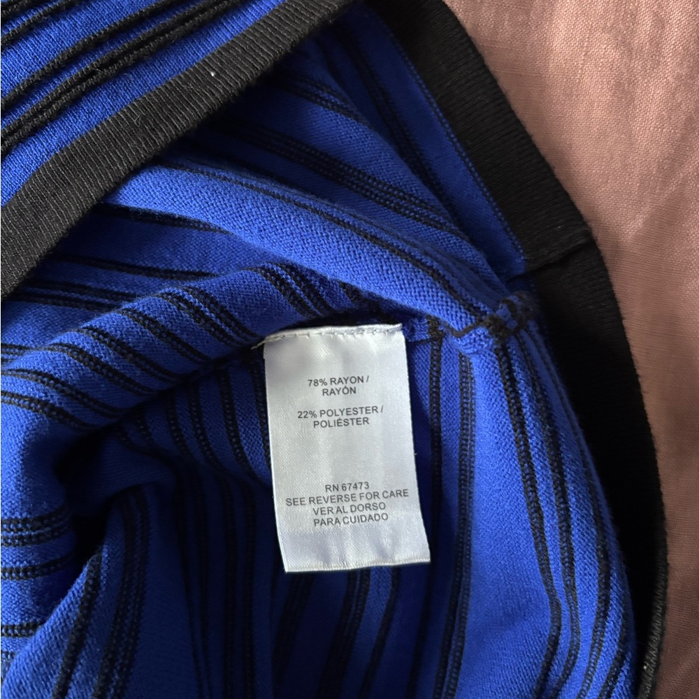 Taylor Blue and Black Striped Mini Dress - Picture 4 of 5